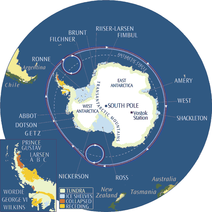 larger version of Antarctic Map